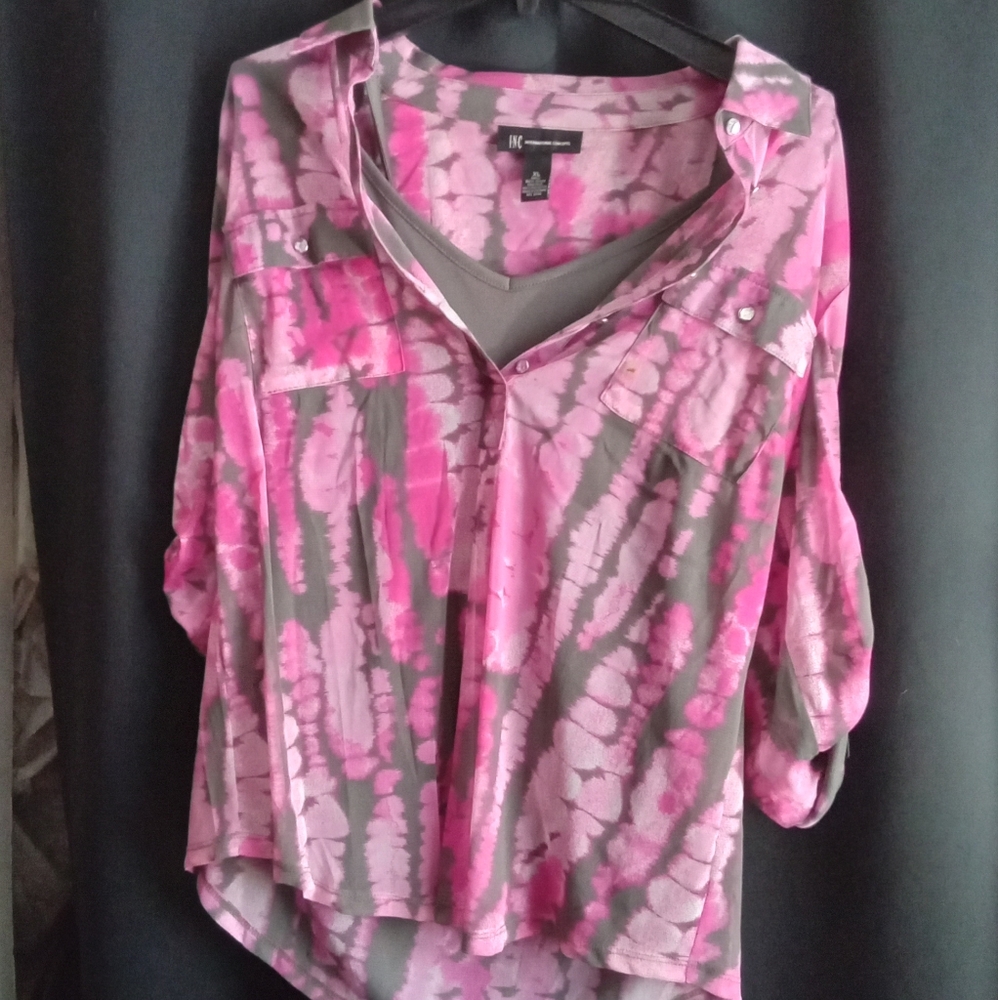 INC button down blouse